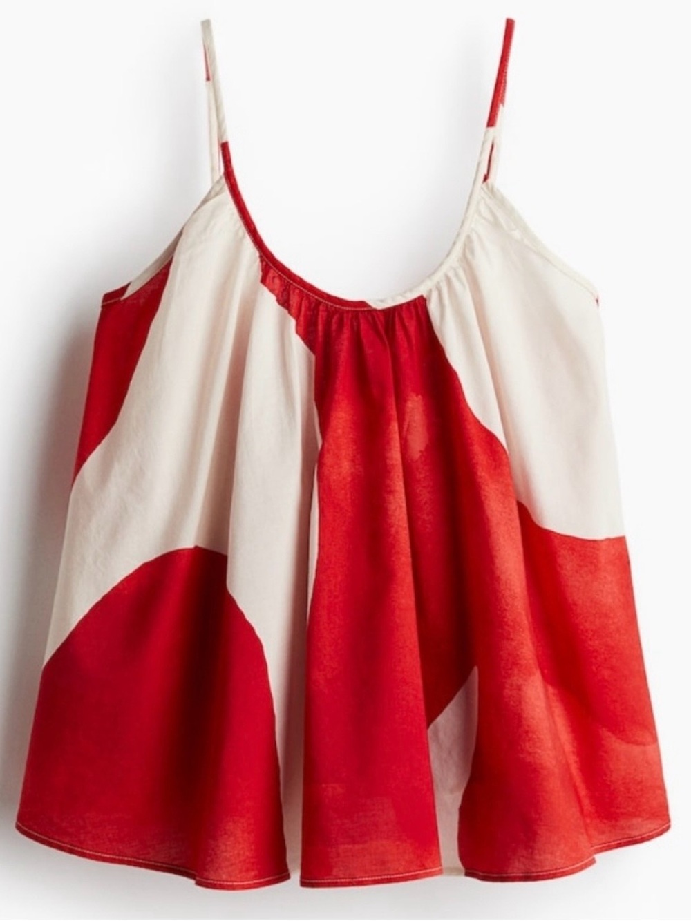 H&M Red and Ivory Abstract Swing Cami & A-Line Maxi Skirt 2 Piece Matching Set - Picture 5 of 9